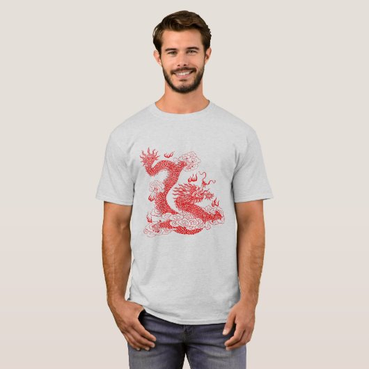 Aziatische rode draak t-shirt (Voorkant volledig)