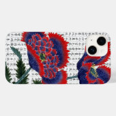Aziatische rode klaprozen op Kanji achtergrond Case-Mate iPhone Case (Achterkant (horizontaal))