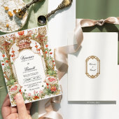 Aziatische rode lotus en fan bruiloft thee ceremon kaart