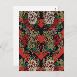 Aziatische Rode Ventilator Patchwork van de Spiege Briefkaart