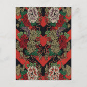 Aziatische Rode Ventilator Patchwork van de Spiege Briefkaart (Voorkant)