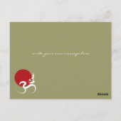 Aziatische Rode Zon Yoga & Moderne Zen Kalligrafie Briefkaart (Achterkant)