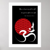 Aziatische Rode Zon Yoga & Moderne Zen Kalligrafie Poster (Voorkant)