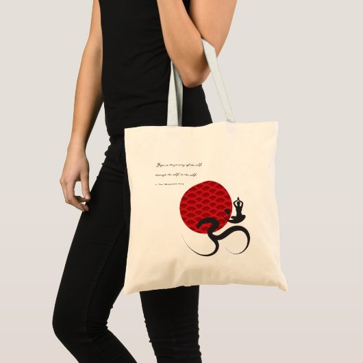 Aziatische Rode Zon Yoga & Moderne Zen Kalligrafie Tote Bag (Voorkant (product))