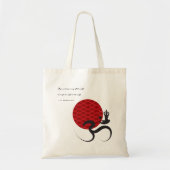 Aziatische Rode Zon Yoga & Moderne Zen Kalligrafie Tote Bag (Voorkant)