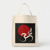 Aziatische Rode Zon Yoga & Moderne Zen Kalligrafie Tote Bag (Voorkant)