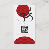 Aziatische Rode Zon Yoga & Moderne Zen Kalligrafie Visitekaartje (Achterkant)