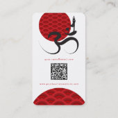 Aziatische Rode Zon Yoga & Moderne Zen Kalligrafie Visitekaartje (Achterkant)