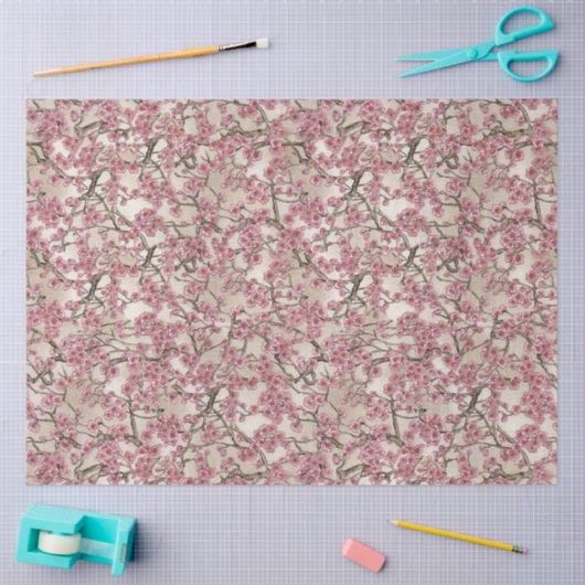 Aziatische roze kers bloesems tissuepapier (Craft)