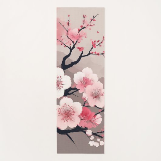 Aziatische rustige Cherry Blossom Yoga Mat (Voorkant)