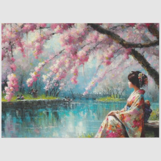 Aziatische Scenery Tissue Paper Tissuepapier (Voorkant)