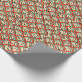 Aziatische schalen golven ivoor patroon cadeaupapier (Hoek)