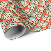 Aziatische schalen golven ivoor patroon cadeaupapier (Rol Hoek)