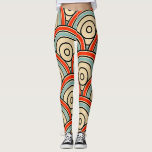 Aziatische schalen golven ivoor patroon leggings