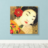 Aziatische schoonheid canvas afdruk (Insitu (Houten vloer))