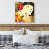 Aziatische schoonheid canvas afdruk (Insitu (Slaapkamer))