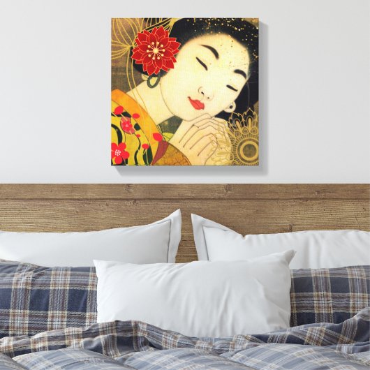 Aziatische schoonheid canvas afdruk (Insitu (Slaapkamer))