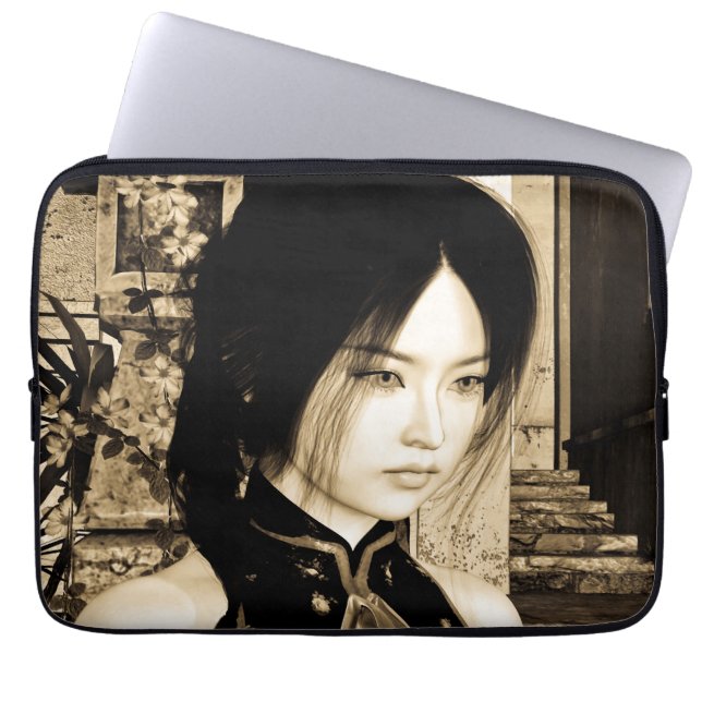 Aziatische Schoonheid Laptop Sleeve (Voorkant)