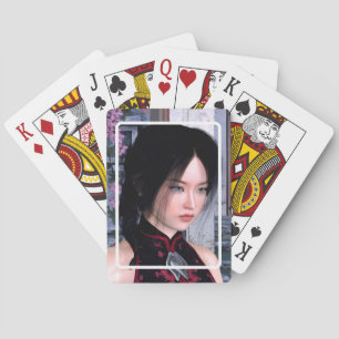 Aziatische schoonheid pokerkaarten