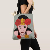 Aziatische schoonheid tote bag (Dichtbij)