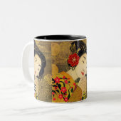 Aziatische schoonheid tweekleurige koffiemok (Voorkant links)