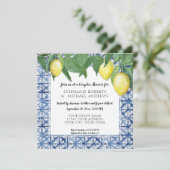 Aziatische Shibori Blauw w Lemon Branch Paren Douc Kaart (Staand voorkant)