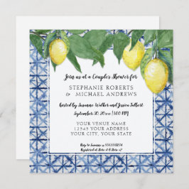 Aziatische Shibori Blauw w Lemon Branch Paren Douc Kaart