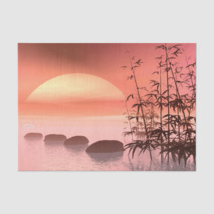 Aziatische stappen naar de zon - 3D rendering Tissuepapier