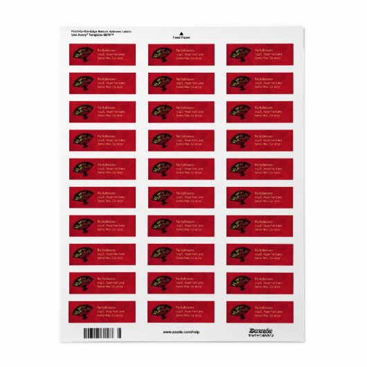 Aziatische Stickers voor retourlabel (Full Sheet)