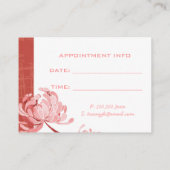 Aziatische Stijl Mum Rood Zakelijke Afspraakkaart Afsprakenkaartje (Achterkant)