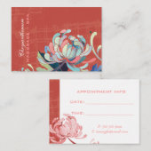 Aziatische Stijl Mum Rood Zakelijke Afspraakkaart Afsprakenkaartje (Voorkant / Achterkant)