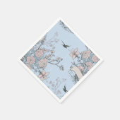 Aziatische stijl pastel roze lelies en rozen op bl servetten (Hoek)