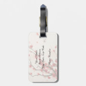 Aziatische stijlschilderende pruimelbloesem in het bagagelabel (Achterkant verticaal)