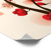 Aziatische stijlschilderende pruimelbloesem in het poster (Hoek)