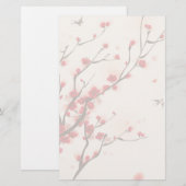 Aziatische stijlschilders, bloesem in het voorjaar briefpapier (Voorkant / Achterkant)