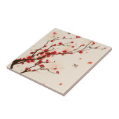 Aziatische stijlschilders, bloesem in het voorjaar tegeltje (Zijkant)