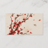 Aziatische stijlschilders, bloesem in het voorjaar visitekaartje (Achterkant)