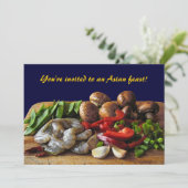 Aziatische Stir Fry-uitnodiging Kaart (Staand voorkant)