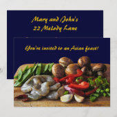 Aziatische Stir Fry-uitnodiging Kaart (Voorkant / Achterkant)