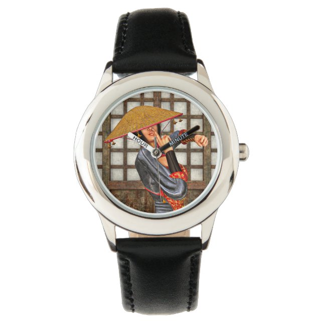 Aziatische strijdster horloge (Voorkant)