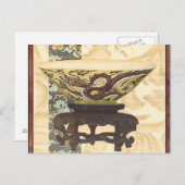 Aziatische tapijt met Bowl- en Drakenontwerp Briefkaart (Voorkant / Achterkant)