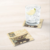 Aziatische tapijt met Bowl- en Drakenontwerp Kartonnen Onderzetters (Insitu)