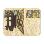 Aziatische tapijt met Bowl- en Drakenontwerp Magneet (Horizontaal)