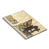 Aziatische tapijt met Bowl- en Drakenontwerp Notitieboek (Rechterzijde)