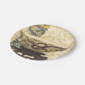 Aziatische tapijt met Bowl- en Drakenontwerp Papieren Bordje (Gekanteld)