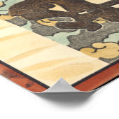 Aziatische tapijt met Bowl- en Drakenontwerp Poster (Hoek)