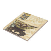 Aziatische tapijt met Bowl- en Drakenontwerp Tegeltje (Zijkant)