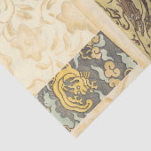 Aziatische tapijt met Bowl- en Drakenontwerp Tissuepapier (Detail)