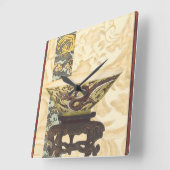 Aziatische tapijt met Bowl- en Drakenontwerp Vierkante Klok (Hoek)