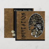 Aziatische Tea Garden Party Gold en Black Kaart (Voorkant / Achterkant)